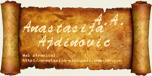 Anastasija Ajdinović vizit kartica